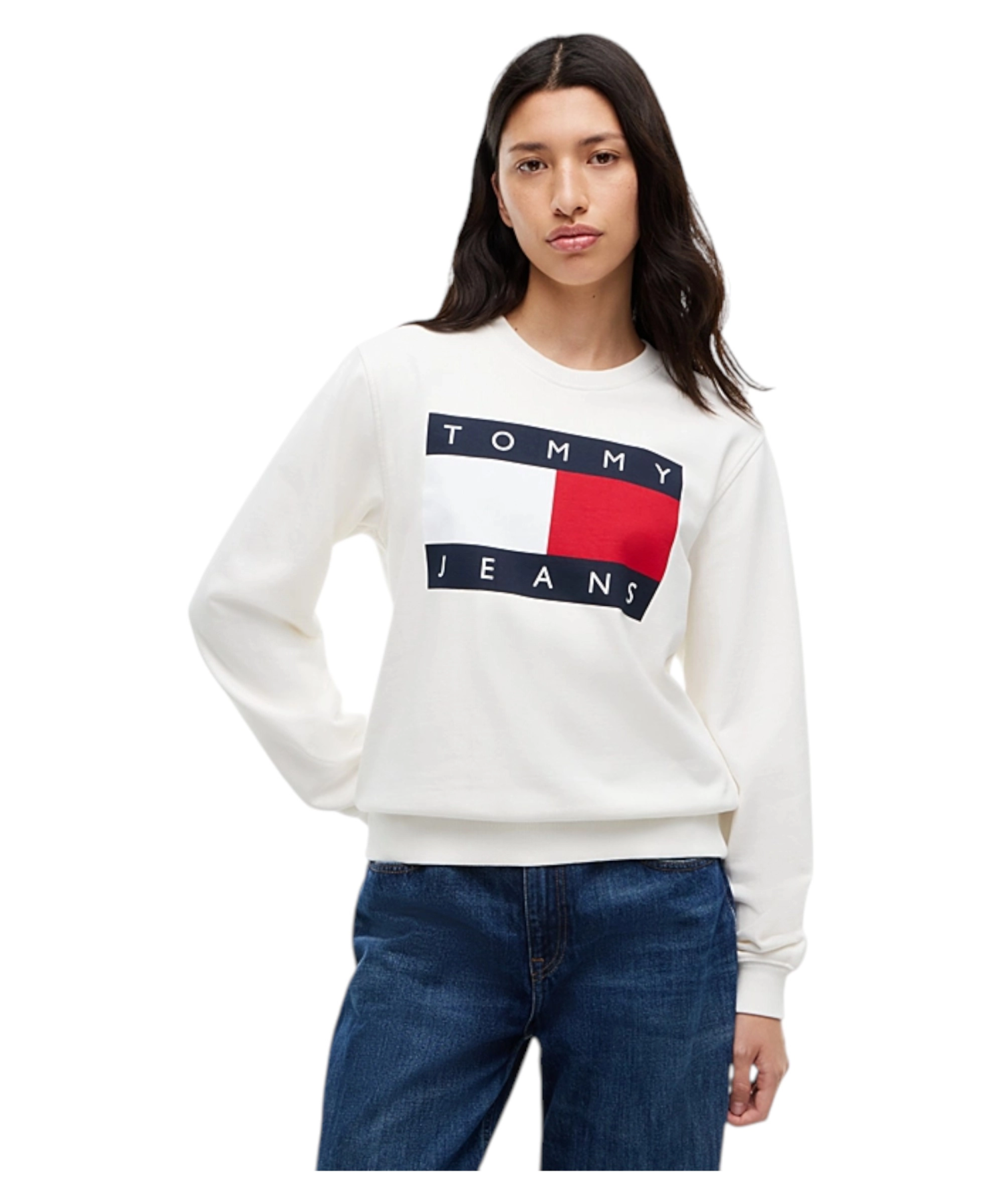 Tommy Hilfiger – Γυναικείο Φούτερ Flag Badge Crew Neck DW0DW23906-YBL Λευκό (5) Tommy Hilfiger - Γυναικείο Φούτερ Flag Badge Crew Neck DW0DW23906-YBL Λευκό DW0DW23906-YBL