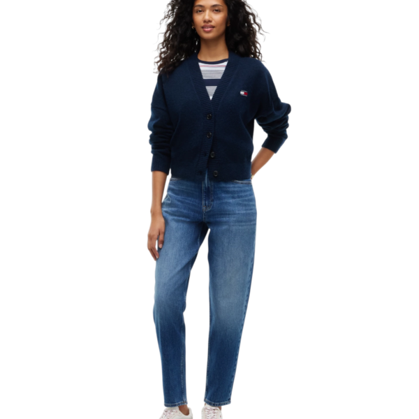 Tommy Hilfiger - Γυναικείο Ψηλόμεσο Παντελόνι Τζιν High Rise Tapered Mom Fit DW0DW23513-1BK Μπλε DW0DW23513-1BK