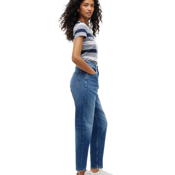 Tommy Hilfiger - Γυναικείο Ψηλόμεσο Παντελόνι Τζιν High Rise Tapered Mom Fit DW0DW23513-1BK Μπλε DW0DW23513-1BK