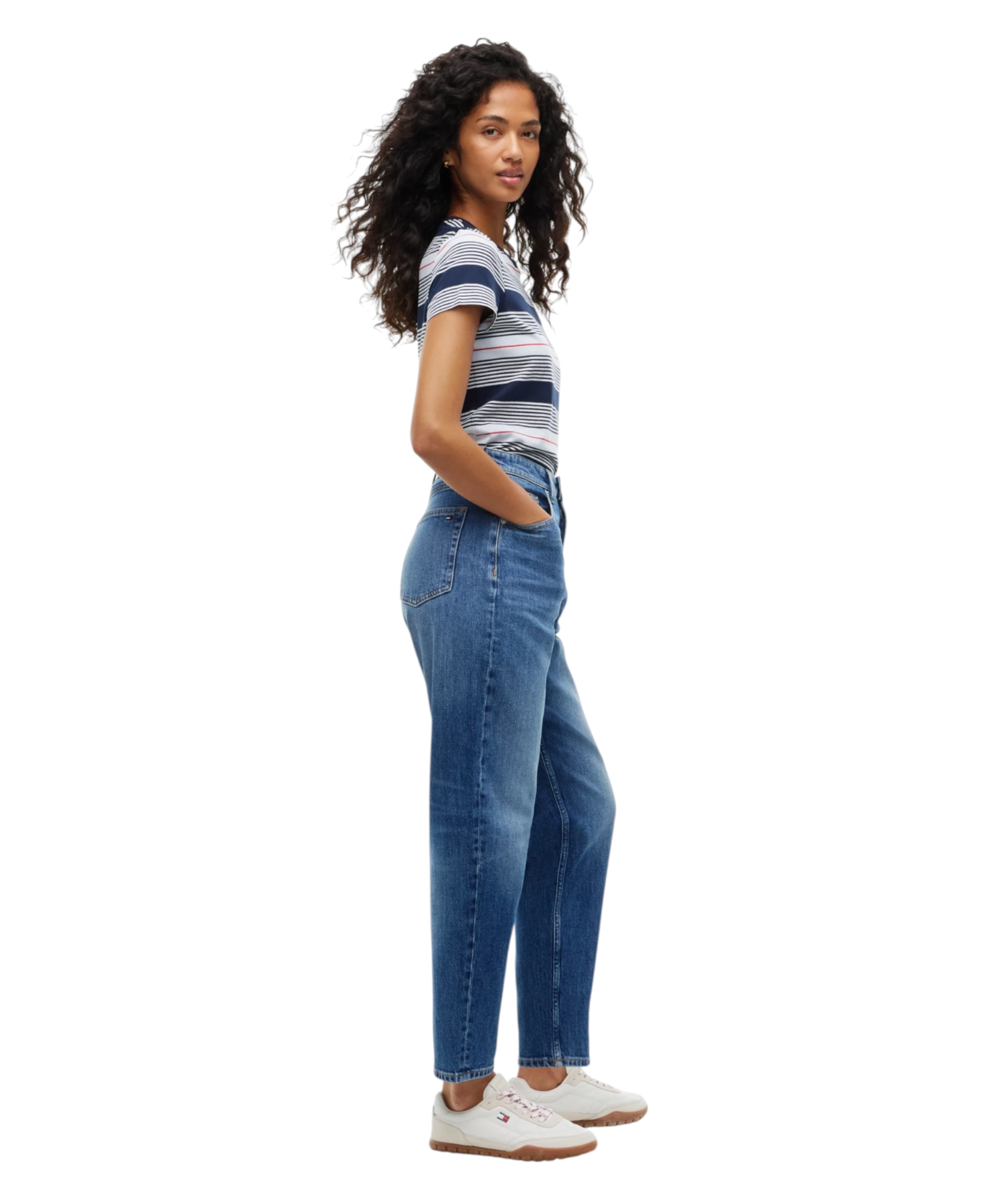 Tommy Hilfiger – Γυναικείο Ψηλόμεσο Παντελόνι Τζιν High Rise Tapered Mom Fit DW0DW23513-1BK Μπλε (2) Tommy Hilfiger - Γυναικείο Ψηλόμεσο Παντελόνι Τζιν High Rise Tapered Mom Fit DW0DW23513-1BK Μπλε DW0DW23513-1BK