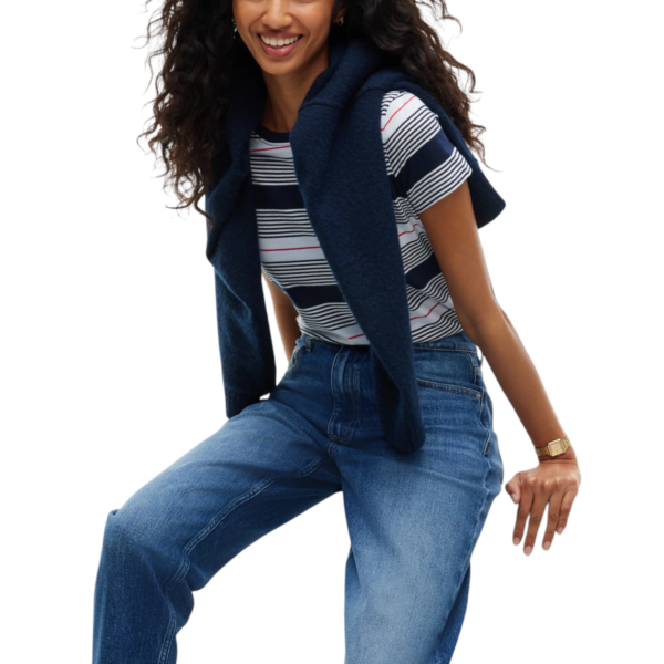 Tommy Hilfiger - Γυναικείο Ψηλόμεσο Παντελόνι Τζιν High Rise Tapered Mom Fit DW0DW23513-1BK Μπλε DW0DW23513-1BK