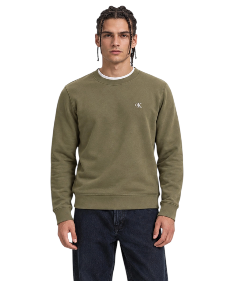 Calvin Klein - Ανδρική Μακρυμάνικη Φούτερ 350Terry Monogram Crewneck LV04RG275G-LI1 Λαδί
