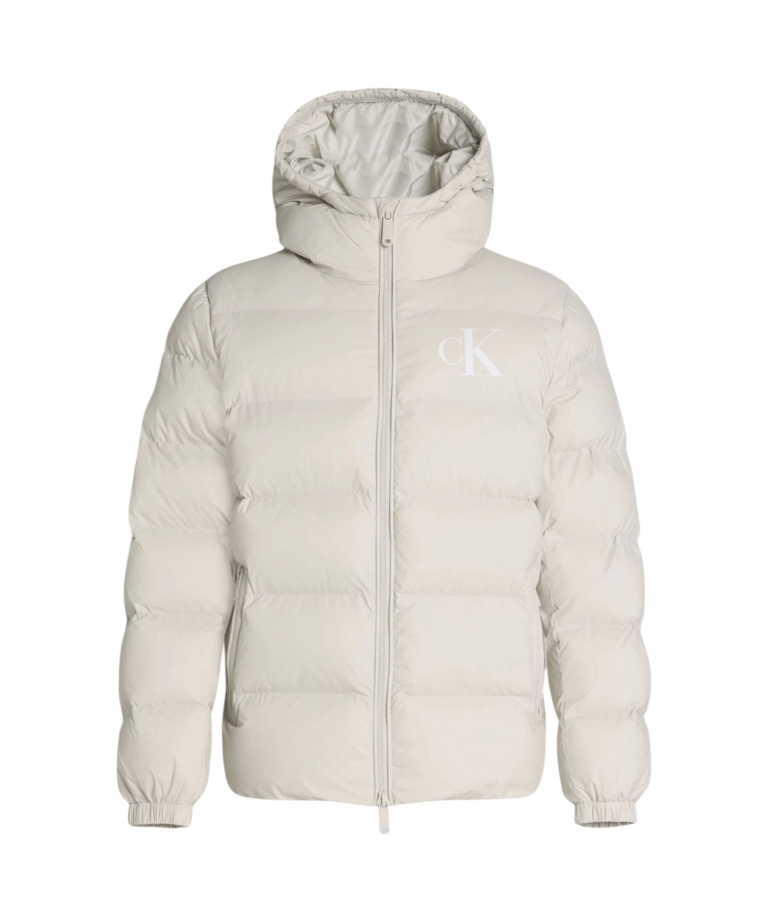 Calvin Klein - Ανδρικό Μπουφάν Ls Ltwt Nylon Padded Hooded Puff LV04RG513G-PDJ Εκρού