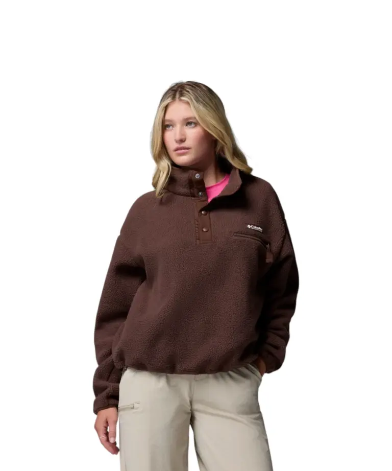 Columbia - Γυναικείo Φούτερ Fleece Helvetia II Cropped Half Snap 2092231-258 Καφέ