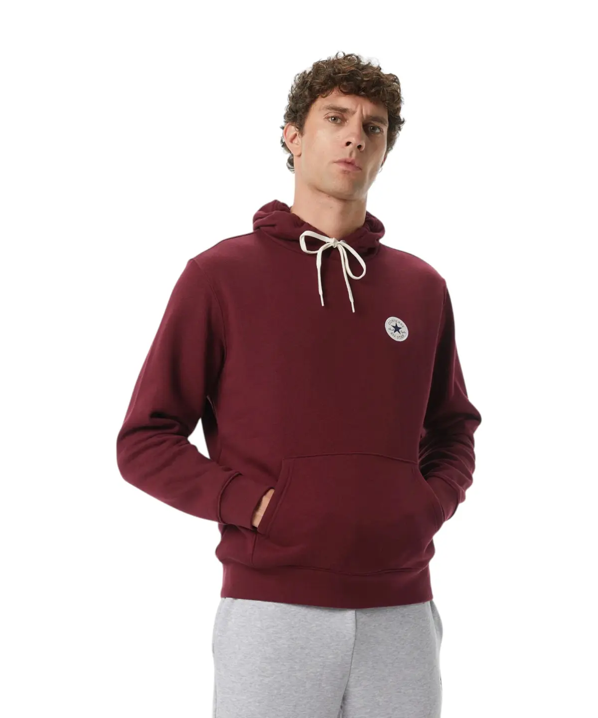Converse - Ανδρική Μακρυμάνικη Φούτερ Chuck Taylor Patch CVM6H092-601 Μπορντό