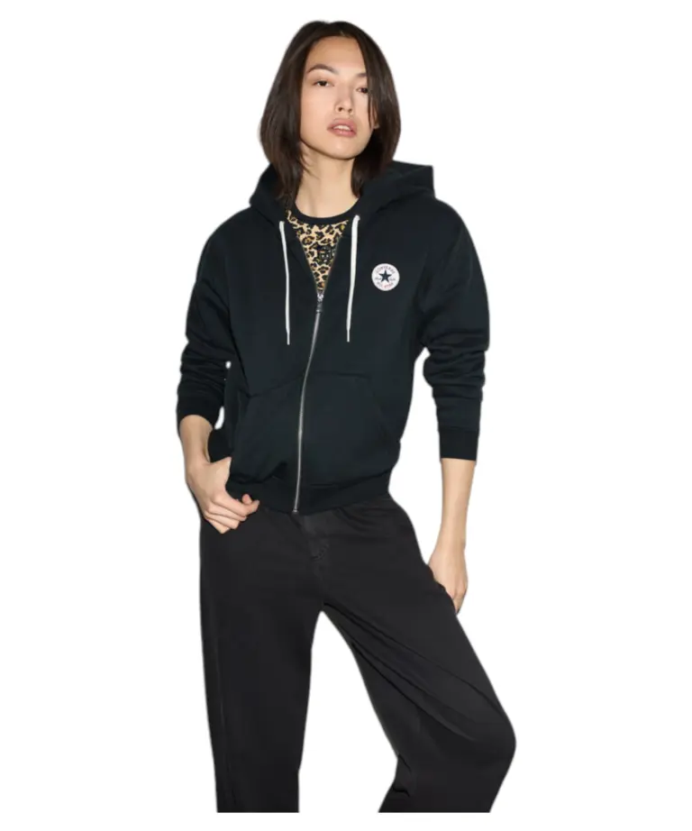 Converse - Γυναικεία Ζακέτα Φούτερ Signature CVW6H546-001 Μαύρο