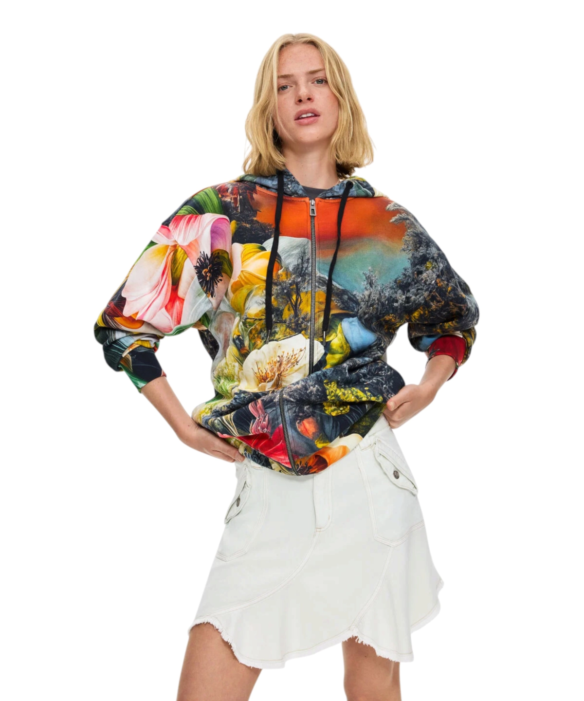 Desigual - Γυναικεία Ζακέτα Φούτερ 26WWSK05-9019 Πολύχρωμο/Φλοράλ