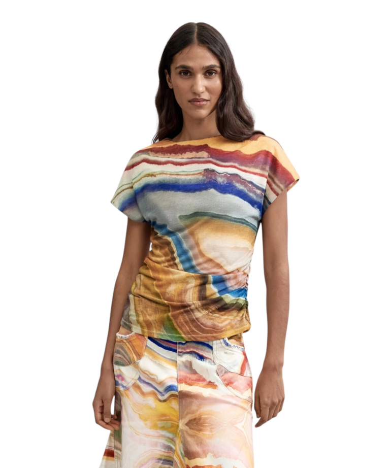 Desigual - Γυναικείο Αμάνικο T-Shirt Reikiavik 26WWTK19-9019 Πολύχρωμο