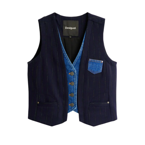 Desigual - Γυναικείο Γιλέκο Diplo Doble 26WWEW15-5032 Σκούρο Μπλε