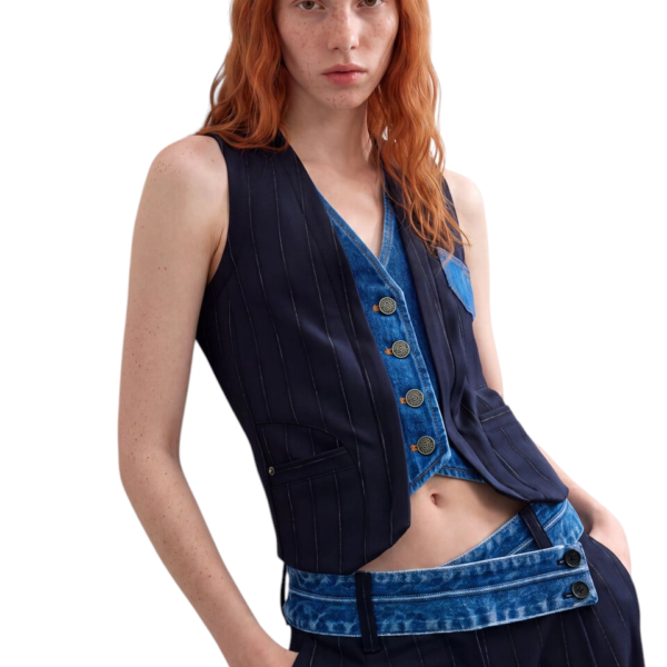 Desigual - Γυναικείο Γιλέκο Diplo Doble 26WWEW15-5032 Σκούρο Μπλε 26WWEW15-5032