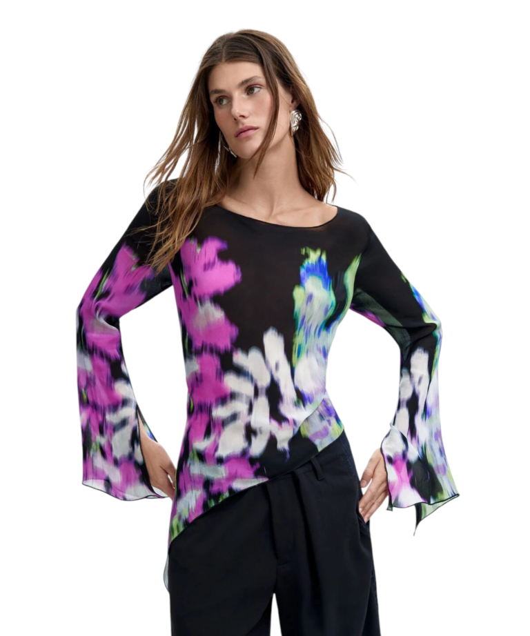Desigual - Γυναικείο Μακρυμάνικο T-Shirt Lullaby 26WWBW07-2000 Πολύχρωμο/Φλοράλ