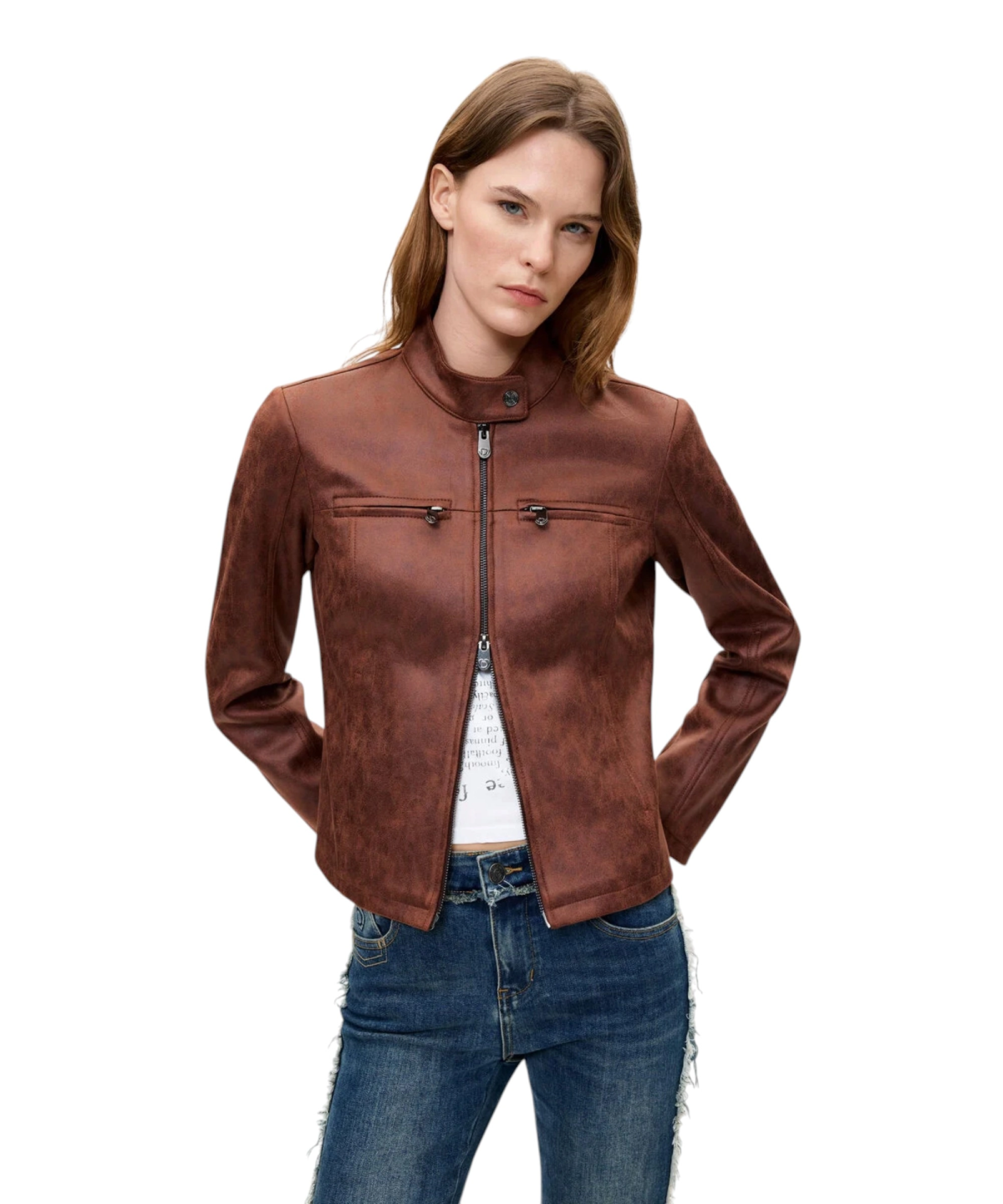 Desigual - Γυναικείο Τζάκετ Bikercy 26WWEW09-6044 Καφέ