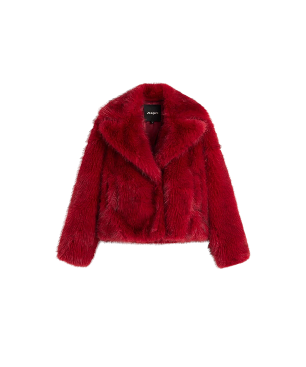 Desigual - Γυναικείο Παλτό από Συνθετική Γούνα Crudelia 26WWEW55-3029 Σκούρο Κόκκινο