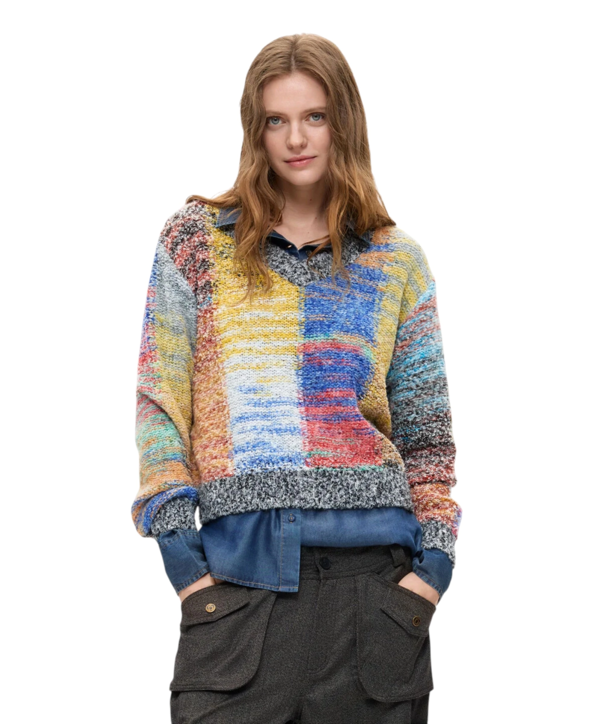 Desigual - Γυναικείο Πλεκτό Earthtexture Jersey 26WWJF25-3136 Κίτρινο