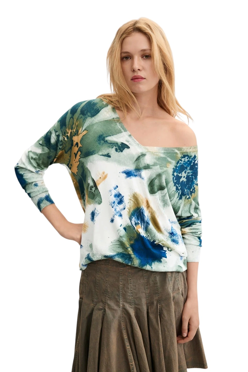 Desigual - Γυναικείο Πλεκτό Πουλóβερ Coldbotanic 26WWJF38-1022 Πολύχρωμο