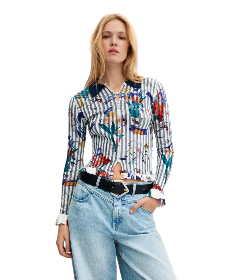 Desigual - Γυναικείο Πλεκτό Πουλóβερ Flowpock 26WWJF30-1022 Πολύχρωμο