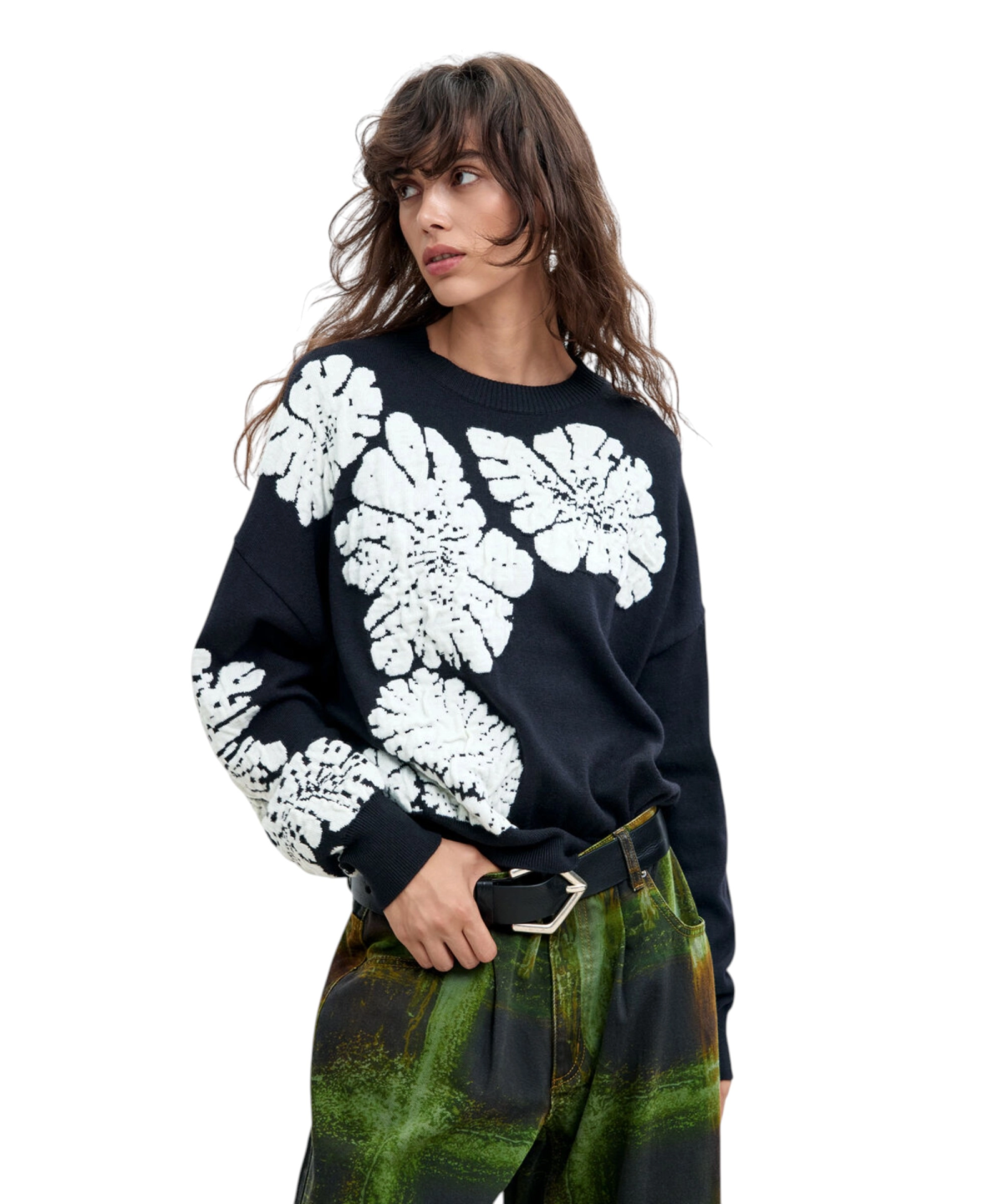Desigual - Γυναικείο Πλεκτό Πουλóβερ Jers Bubbles 26WWJF09-2000 Μαύρο