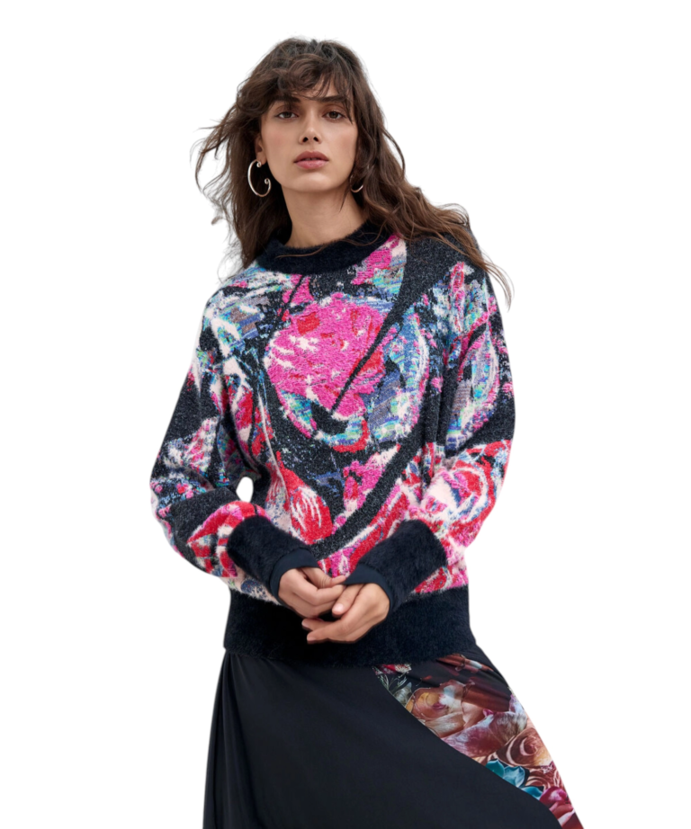 Desigual - Γυναικείο Πλεκτό Πουλóβερ Jers Jardim 26WWJF05-2000 Πολύχρωμο