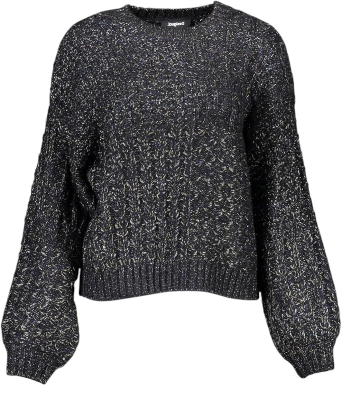 Desigual - Γυναικείο Πλεκτό Πουλóβερ Larache 21WWJFBM-2000 Μαύρο/Μεταλλιζέ