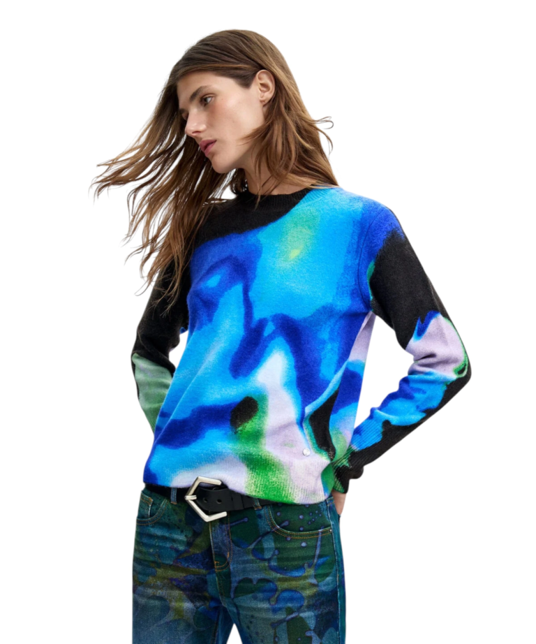Desigual - Γυναικείο Πλεκτό Πουλóβερ M.C Lacroix 26WWJF03-5022 Μπλε