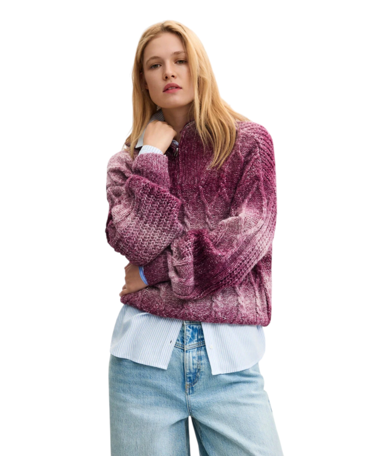 Desigual - Γυναικείο Πλεκτό Πουλóβερ Otto 26WWJF20-3017 Μωβ/Λευκό