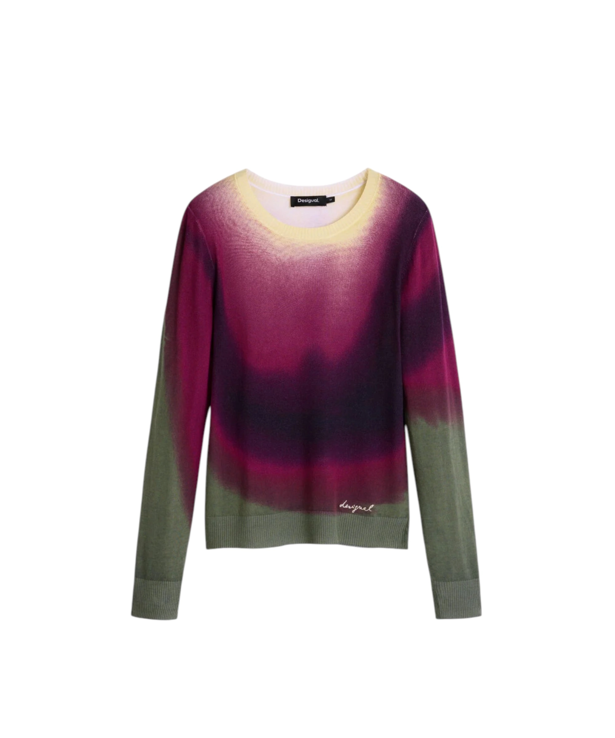 Desigual - Γυναικείο Πλεκτό Πουλóβερ Veget 26WWJF26-3004 Μελιτζανί/Πράσινο