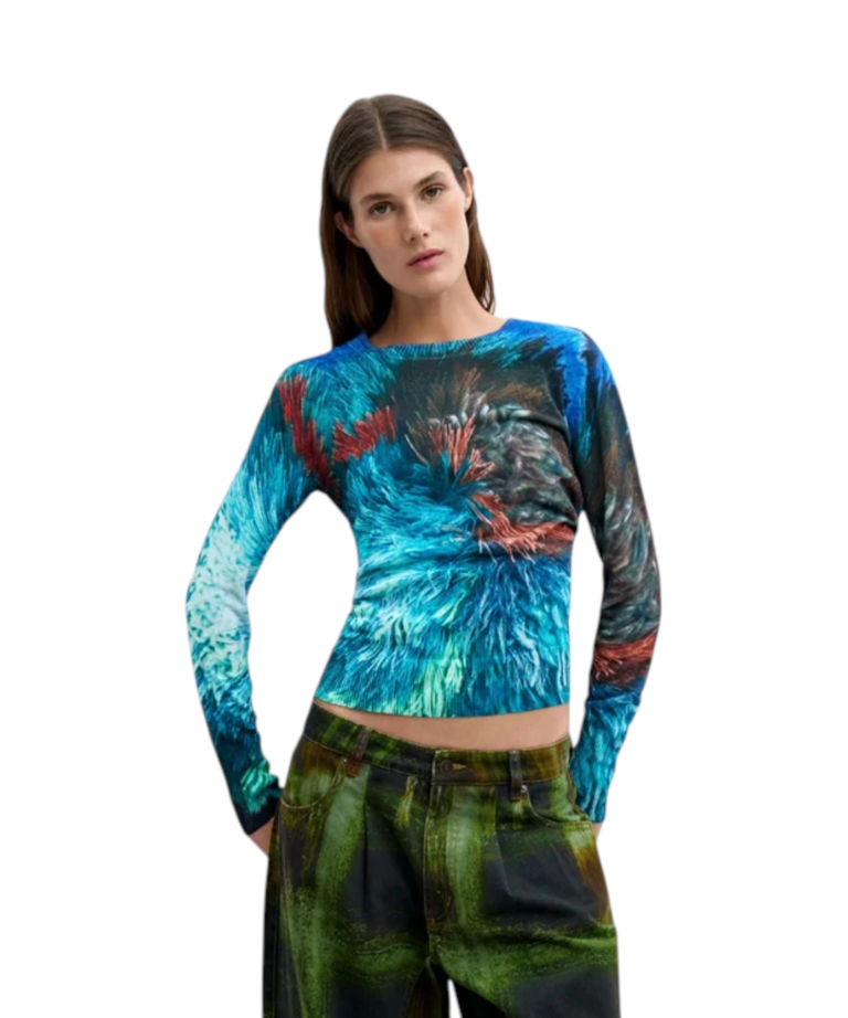 Desigual - Γυναικείο Πουλóβερ Pompom Jersey 26WWJF02-5013 Μπλε