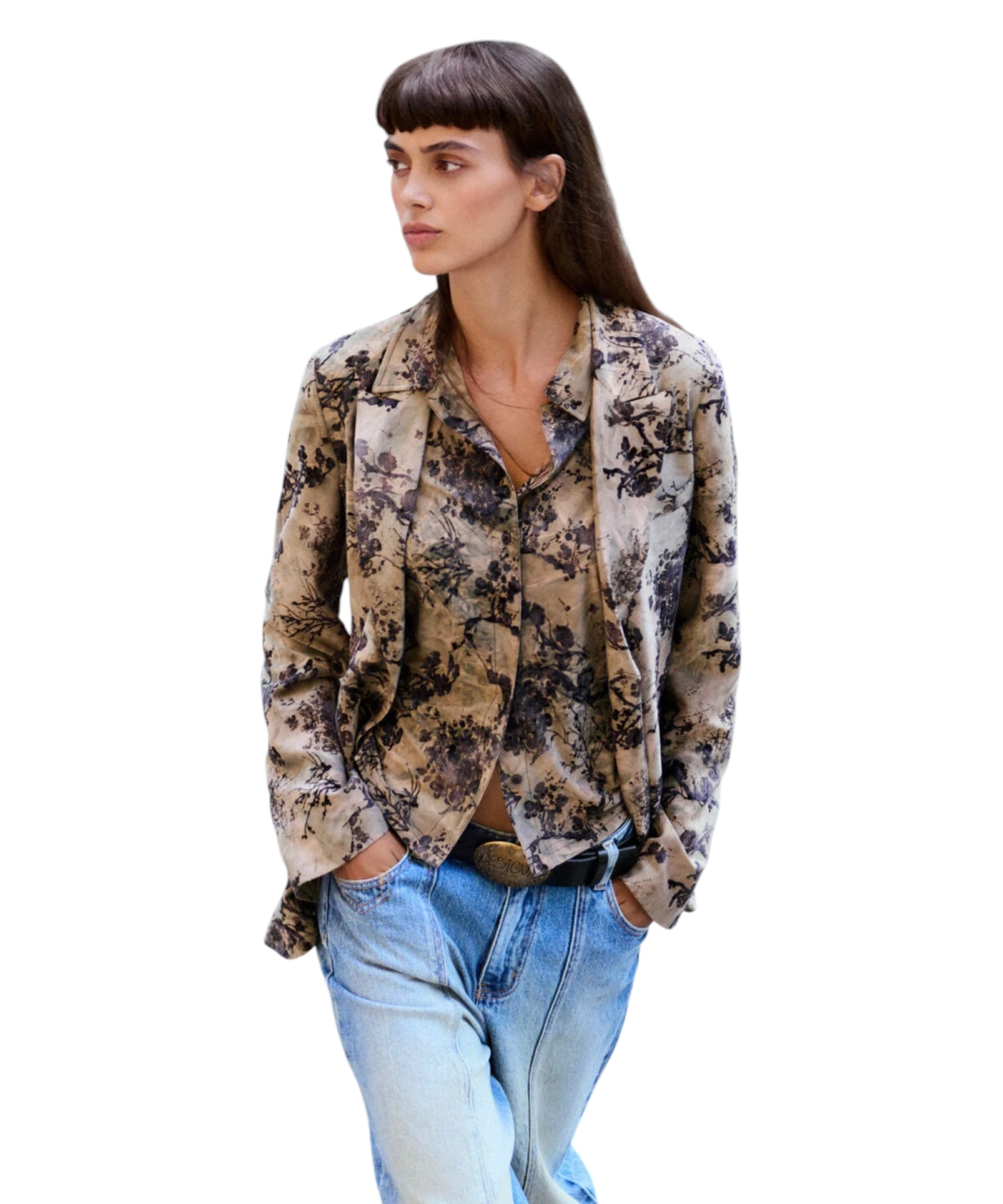 Desigual - Γυναικείο Σακάκι Μπλέιζερ Ame Cherrie 26WWEW45-2044 Καφέ/Πολύχρωμο