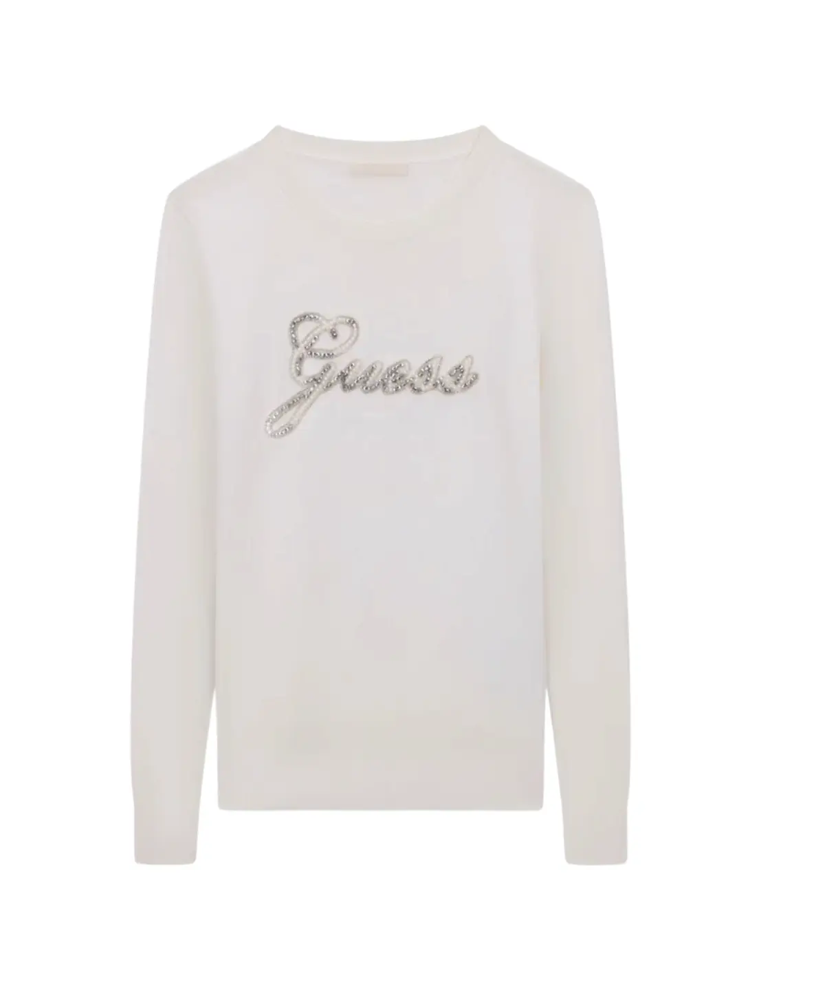 Guess - Γυναικείο Πλεκτό Πουλόβερ με Χάντρες W6BR53Z1454-G012 Λευκό