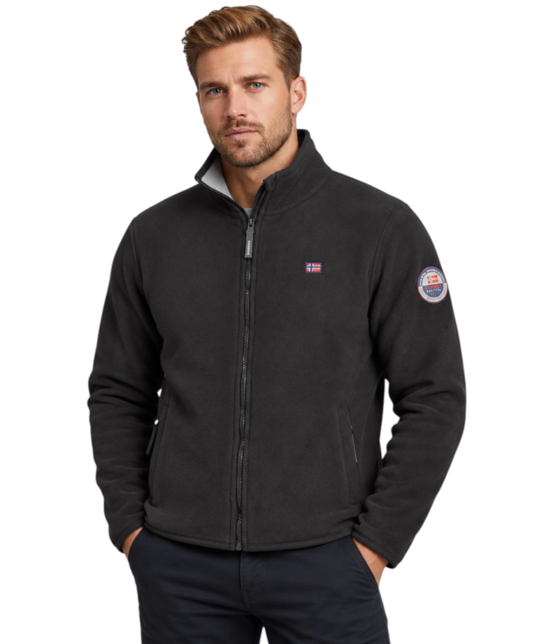 Norway Nautical School - Ανδρική Ζακέτα Φούτερ Fleece 869520-BLACK Μαύρο