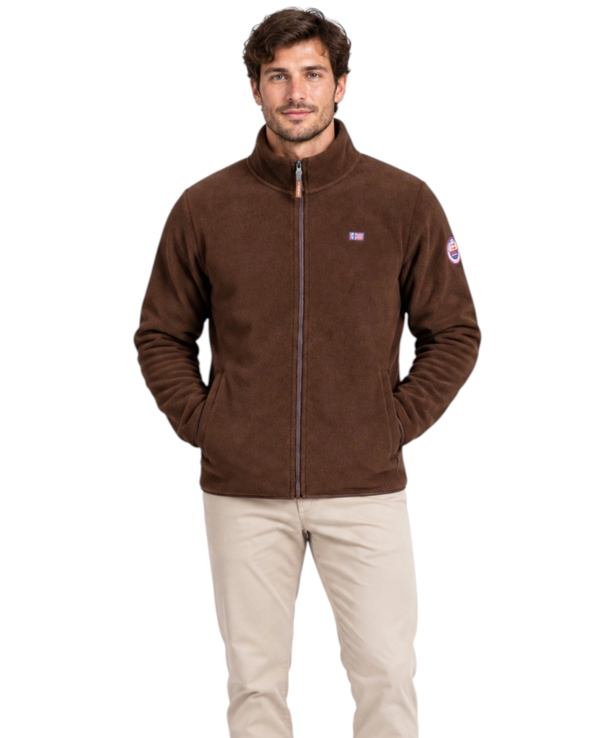 Norway Nautical School - Ανδρική Ζακέτα Φούτερ Fleece 869520-MORO Καφέ