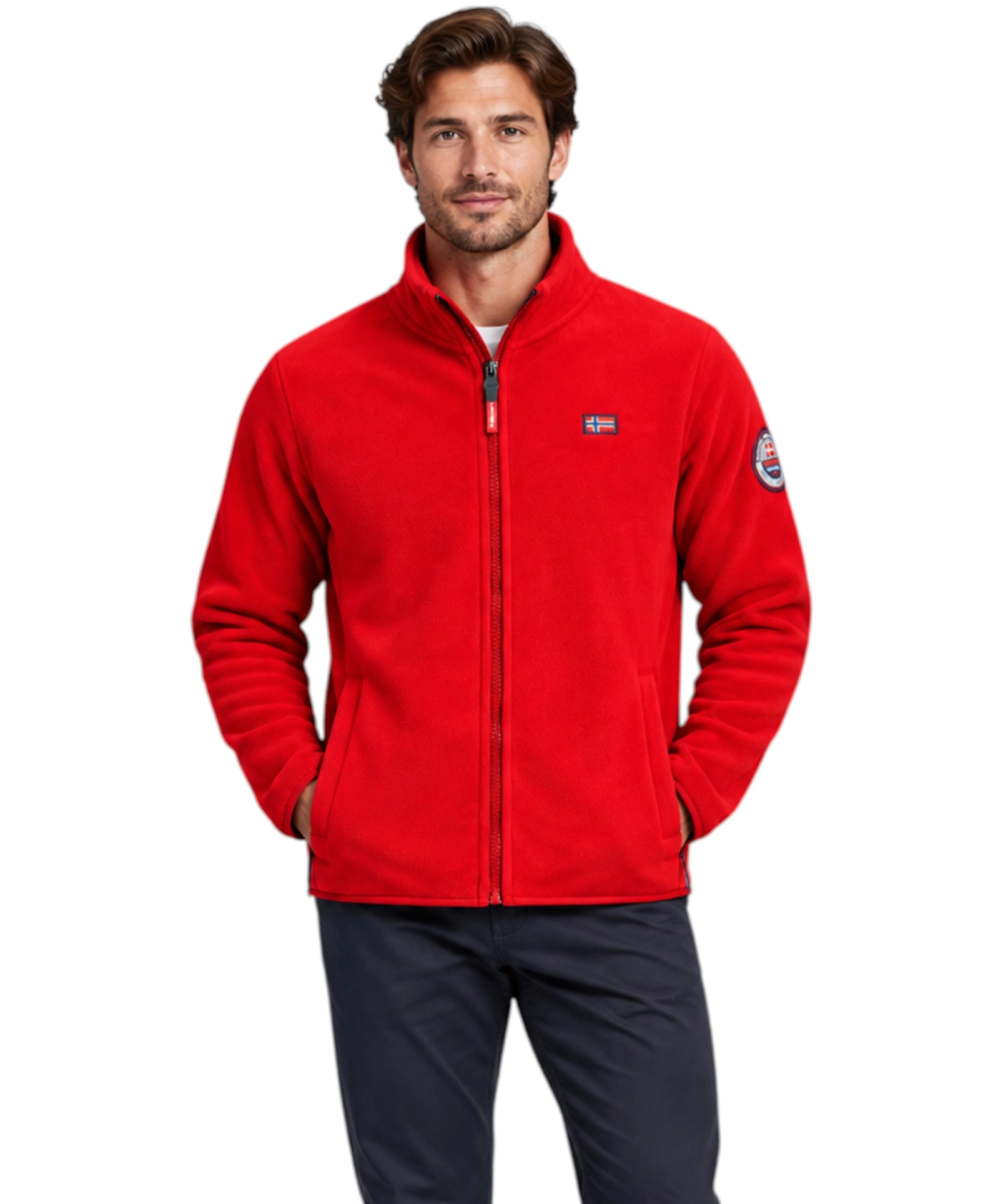 Norway Nautical School - Ανδρική Ζακέτα Φούτερ Fleece 869520-RED Κόκκινο