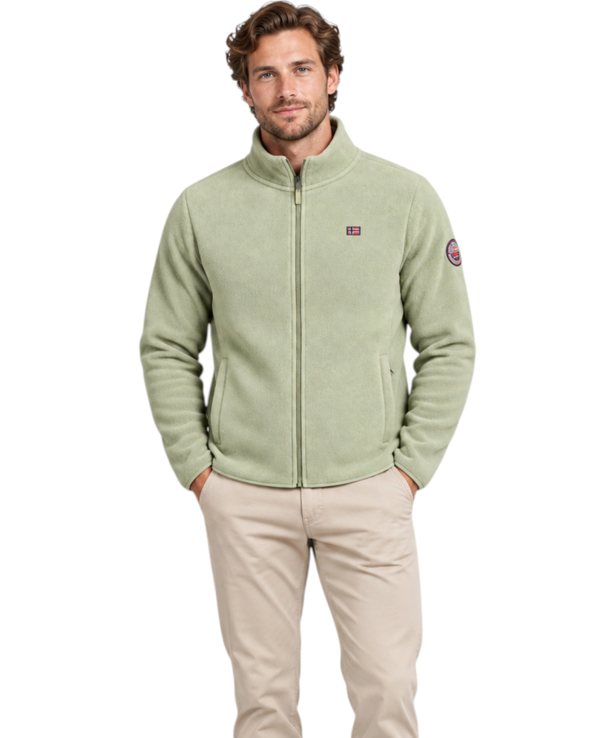 Norway Nautical School - Ανδρική Ζακέτα Φούτερ Fleece 869520-SAGE Πράσινο