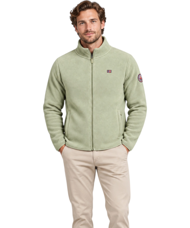 Norway Nautical School - Ανδρική Ζακέτα Φούτερ Fleece 869520-SAGE Πράσινο