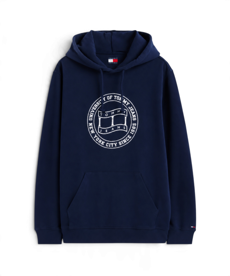 Tommy Hilfiger - Ανδρικό Φούτερ Graphic Terry Drawstring Regular Fit DM0DM23579-C1G Μπλε Σκούρο