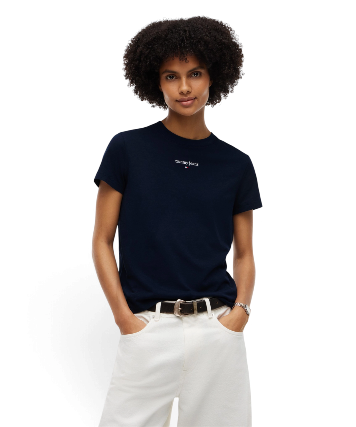 Tommy Hilfiger - Γυναικείο T-shirt Classic Logo Ss Tee Regular Fit DW0DW23527-C1G Μπλε Σκούρο