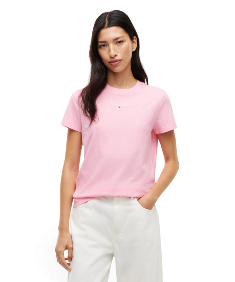 Tommy Hilfiger - Γυναικείο T-shirt Classic Logo Ss Tee Regular Fit DW0DW23527-TPF Ροζ