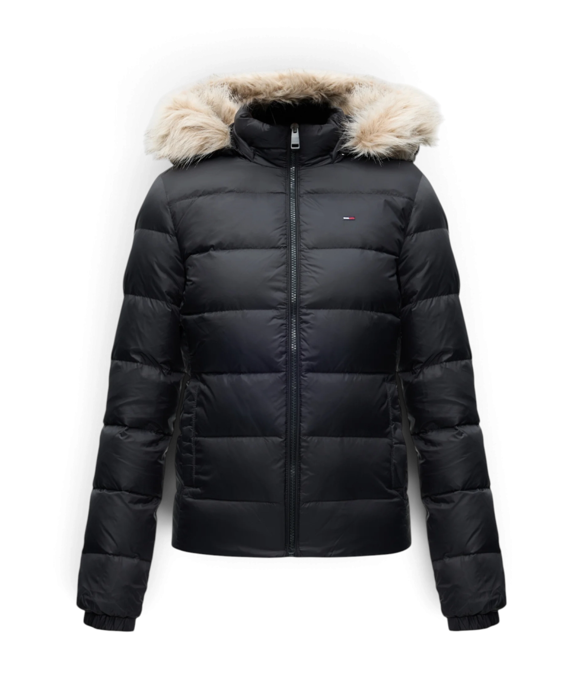 Tommy Hilfiger - Γυναικείο Μπουφάν Πουπουλένιο Basic Hooded Down Slim Fit DW0DW18312-BDS Μαύρο