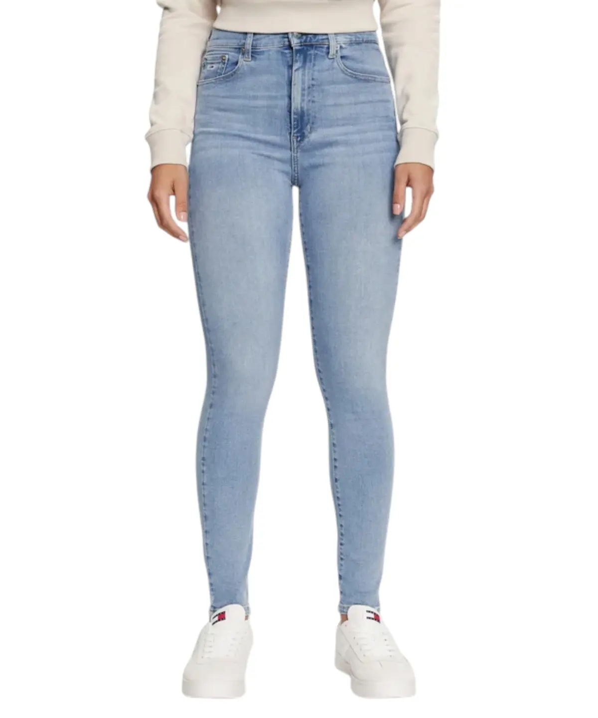 Tommy Hilfiger - Γυναικείο Ψηλόμεσο Παντελόνι Τζιν Sylvia DW0DW19268-1AB Μπλε Ανοιχτό