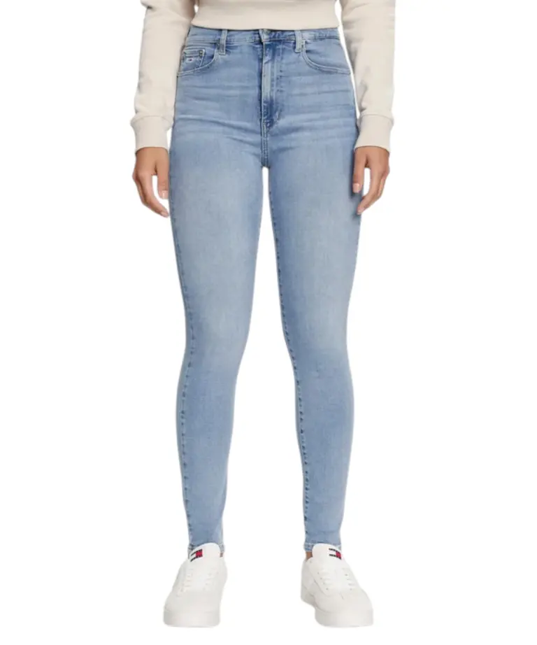 Tommy Hilfiger - Γυναικείο Ψηλόμεσο Παντελόνι Τζιν Sylvia DW0DW19268-1AB Μπλε Ανοιχτό